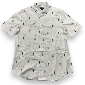 Club Room Cotton Hula Girl Hawaiian Shirt Size M